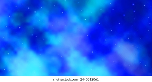Plantilla de vector AZUL claro con estrellas de neón. Ilustración abstracta geométrica moderna con estrellas. Patrón para sitios web, páginas de destino.