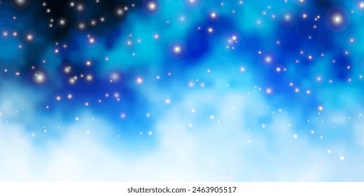 Plantilla de Vector AZUL claro con estrellas de neón. Ilustración colorida en estilo abstracto con estrellas de gradiente. El mejor diseño para su anuncio, póster, Anuncio.