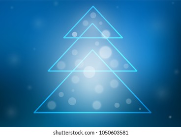 Light BLUE vector template with a new year tree. Blurred decorative design in xmas style with christmas tree. The pattern can be used for year new  websites.