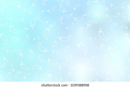 Light BLUE vector template with organic peppers. Beautiful colored illustration with peppers in doodle style. Pattern for menu of cafes, bars, restaurants.