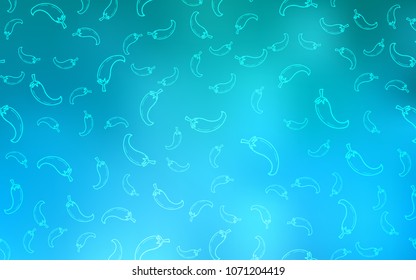 Light BLUE vector template with organic peppers. Decorative shining illustration with peppers on abstract template. Template for meal cooking in kitchen.