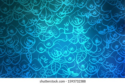 Light BLUE vector template with organic meal. Blurred decorative design of snacks in doodle style. Pattern for ad, booklets, leaflets of restaurants.