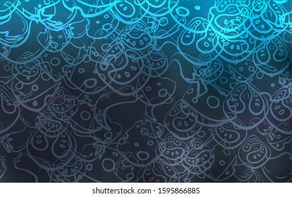Light BLUE vector template with organic meal. Illustration with set of fresh food in doodle style. Design for ad, poster, banner of cafes or restaurants.