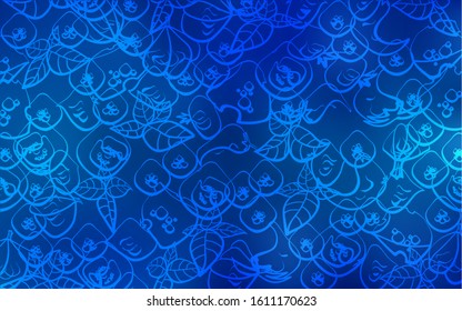 Light BLUE vector template with organic meal. Illustration with set of fresh food in doodle style. Template for meal cooking in kitchen.