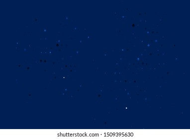 Light BLUE vector template with poker symbols. Shining illustration with hearts, spades, clubs, diamonds. Pattern for ads of parties, events in Vegas.