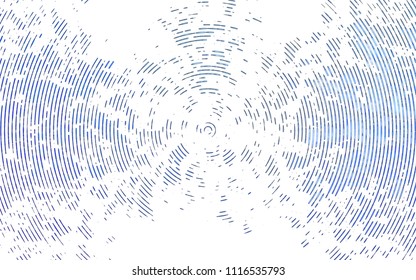 Light BLUE vector template with radial circles. Shining colored illustration with narrow lines. The template can be used as a background.