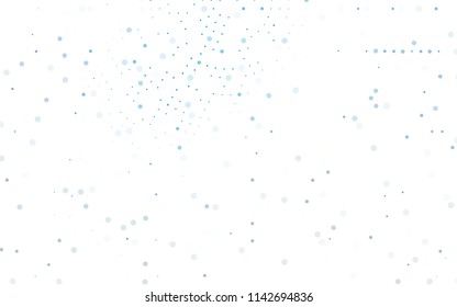 Light BLUE vector  template with radial circles. Glitter abstract illustration with blurred drops of rain. The pattern can be used for aqua ad, booklets.