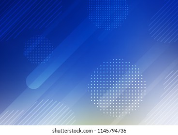 Light BLUE vector template with repeated sticks, circles. Glitter abstract illustration with colored sticks, dots. The pattern can be used for busines ad, booklets, leaflets