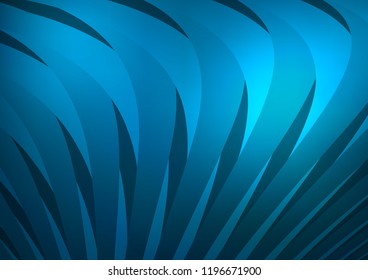 Light BLUE vector template with repeated curved lines. Lines on blurred abstract background with gradient. Smart design for your business advert.