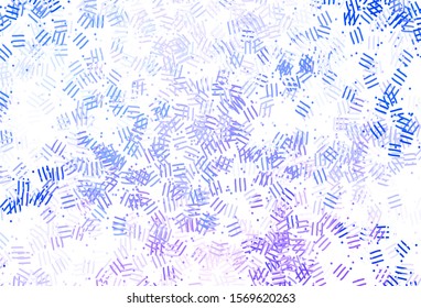 Light BLUE vector template with repeated sticks, dots. Shining colored illustration with sharp stripes. Pattern for ads, posters, banners.