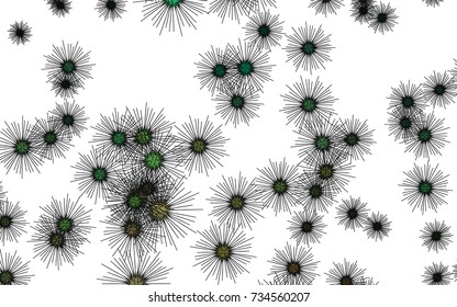 Light BLUE vector template with sea urchins. Decorative design in natural style with sea urchins. The pattern can be used for wildlife ad, booklets.