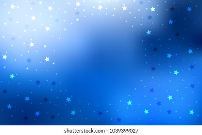 Light BLUE vector template with sky stars. Modern geometrical abstract illustration with stars. The pattern can be used for wrapping gifts.