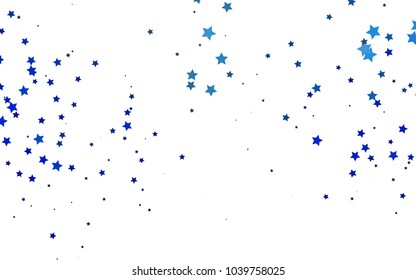 Light BLUE vector template with sky stars. Decorative shining illustration with stars on abstract template. The template can be used as a background.