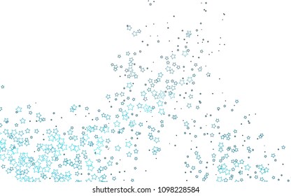Light BLUE vector template with sky stars. Shining colored illustration with stars. The pattern can be used for new year ad, booklets.