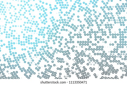 Light BLUE vector template with sky stars. Stars on blurred abstract background with gradient. Best design for your ad, poster, banner.
