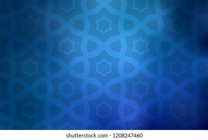 Light BLUE vector template with sky stars. Stars on blurred abstract background with gradient. Pattern for wrapping gifts.