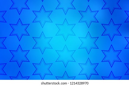 Light BLUE vector template with sky stars. Modern geometrical abstract illustration with stars. Best design for your ad, poster, banner.