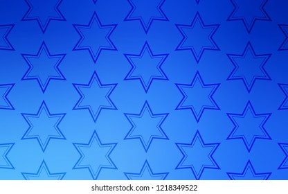 Light BLUE vector template with sky stars. Shining colored illustration with stars. Best design for your ad, poster, banner.