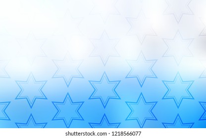 Light BLUE vector template with sky stars. Shining colored illustration with stars. Smart design for your business advert.