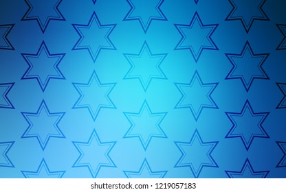 Light BLUE vector template with sky stars. Modern geometrical abstract illustration with stars. Best design for your ad, poster, banner.