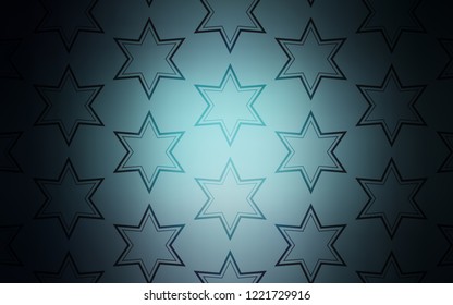 Light BLUE vector template with sky stars. Shining colored illustration with stars. Pattern for wrapping gifts.