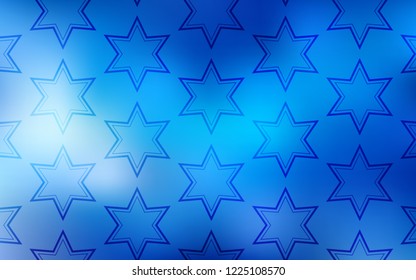 Light BLUE vector template with sky stars. Decorative illustration with stars on abstract template. Best design for your ad, poster, banner.