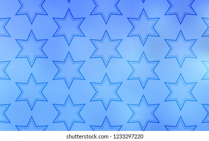 Light BLUE vector template with sky stars. Stars on blurred abstract background with gradient. Template for sell phone backgrounds.