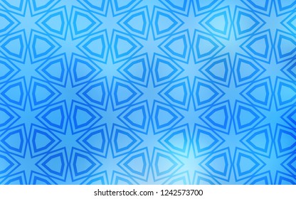 Light BLUE vector template with sky stars. Modern geometrical abstract illustration with stars. Template for sell phone backgrounds.