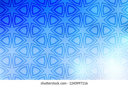 Light BLUE vector template with sky stars. Shining colored illustration with stars. Pattern for websites, landing pages.