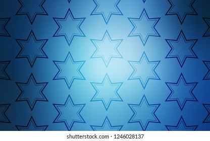 Light BLUE vector template with sky stars. Blurred decorative design in simple style with stars. Smart design for your business advert.