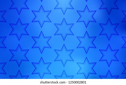 Light BLUE vector template with sky stars. Blurred decorative design in simple style with stars. Smart design for your business advert.