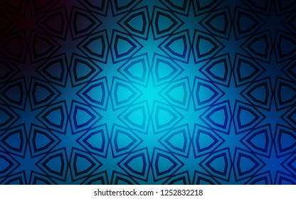 Light BLUE vector template with sky stars. Shining colored illustration with stars. Pattern for wrapping gifts.