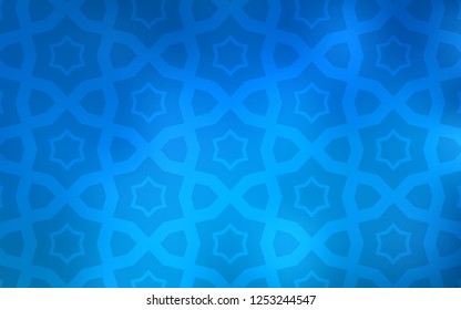 Light BLUE vector template with sky stars. Stars on blurred abstract background with gradient. Pattern for websites, landing pages.
