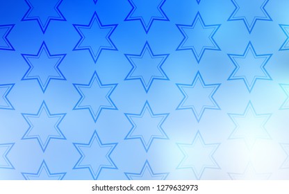 Light BLUE vector template with sky stars. Blurred decorative design in simple style with stars. Smart design for your business advert.