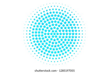 Light BLUE vector template with sky stars. Stars on blurred abstract background with gradient. The template can be used as a background.