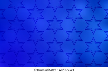 Light BLUE vector template with sky stars. Decorative illustration with stars on abstract template. Pattern for websites, landing pages.