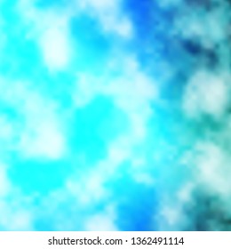 Light BLUE vector template with sky, clouds. Illustration in abstract style with gradient clouds. Pattern for your booklets, leaflets.
