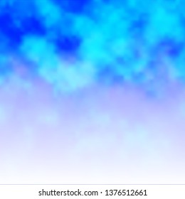 Light BLUE vector template with sky, clouds. Illustration in abstract style with gradient clouds. Beautiful layout for uidesign.