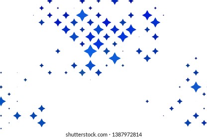 Light BLUE vector template with sky stars. Modern geometrical abstract illustration with stars. The template can be used as a background.