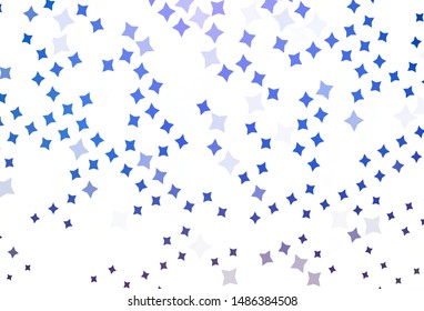 Light BLUE vector template with sky stars. Stars on blurred abstract background with gradient. Smart design for your business advert.
