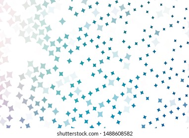 Light BLUE vector template with sky stars. Decorative shining illustration with stars on abstract template. Best design for your ad, poster, banner.