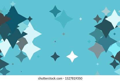 Light BLUE vector template with sky stars. Decorative shining illustration with stars on abstract template. Smart design for your business advert.
