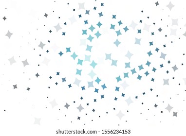 Light BLUE vector template with sky stars. Decorative shining illustration with stars on abstract template. Pattern for futuristic ad, booklets.