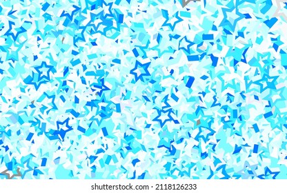 Light BLUE vector template with sky stars. Stars on blurred abstract background with gradient. Smart design for your business advert.