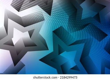 Light BLUE vector template with sky stars. Decorative shining illustration with stars on abstract template. Template for cosmic backgrounds.