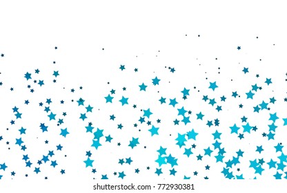 Light BLUE vector template with sky stars. Modern geometrical abstract illustration with stars. Smart design for your business advert.