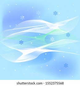 Light BLUE vector template with snowflake. Blurred line on abstract background with color gradient. New design for ad, poster, banner of your website. Background for a cell phone, banner of website.