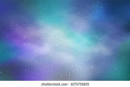 Light BLUE vector template with space stars. Space stars on blurred abstract background with gradient. Pattern for astronomy websites.