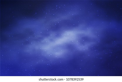 Light BLUE vector template with space stars. Space stars on blurred abstract background with gradient. Best design for your ad, poster, banner.
