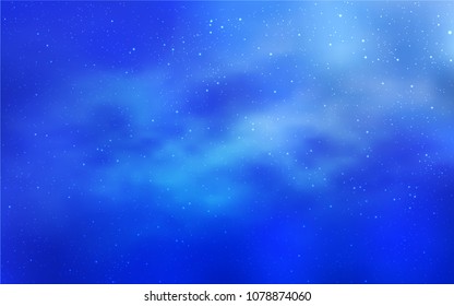 Light BLUE vector template with space stars. Shining illustration with sky stars on abstract template. Template for cosmic backgrounds.